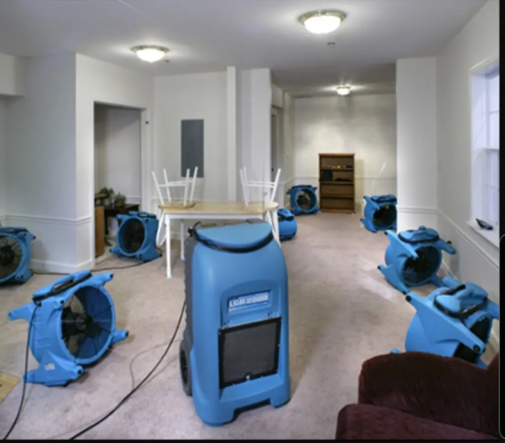 Air movers and dehumidifier setup for Water Damage Restoration in Satellite Beach