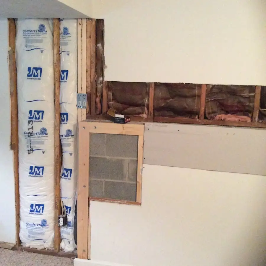 Wall insulation replacement during Basement Flood Cleanup in Satellite Beach